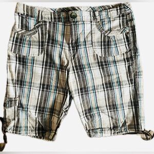 L.A. Blues Vintage Plaid Cargo Shorts - Women's size 16.
